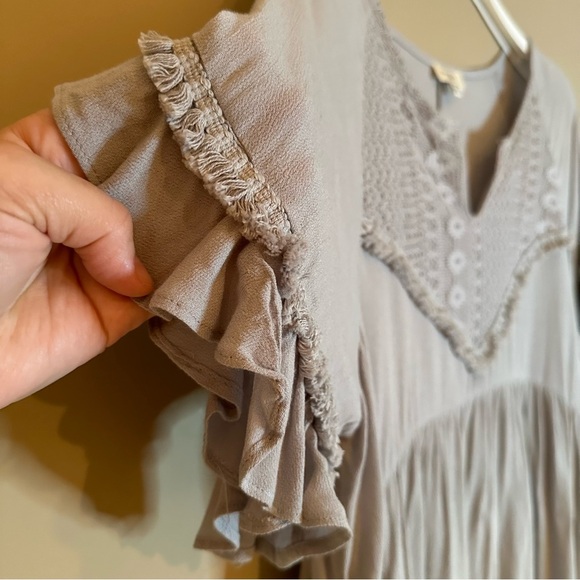 Umgee Women S Boho Babydoll Dress / Tunic length top Lace Ruffle Cottagecore - Picture 3 of 7